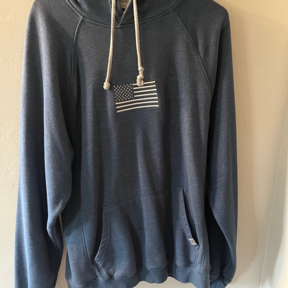 Navy Blue Hoodie with Flag Design
